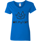Oh! My! Cat! Women's V-Neck 100% Cotton T-Shirt
