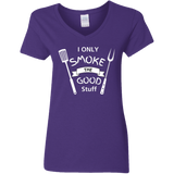 I Only Smoke the Good Stuff Women's 100% Cotton V-Neck T-Shirt
