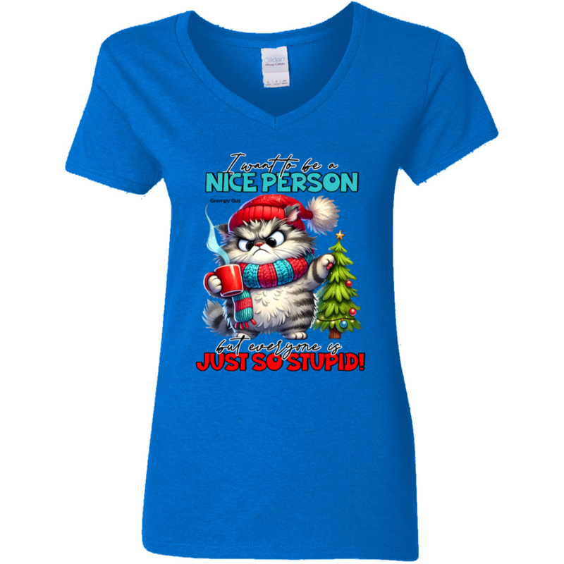 I Want To Be A Nice Person Women's 100% Cotton V-Neck T-Shirt