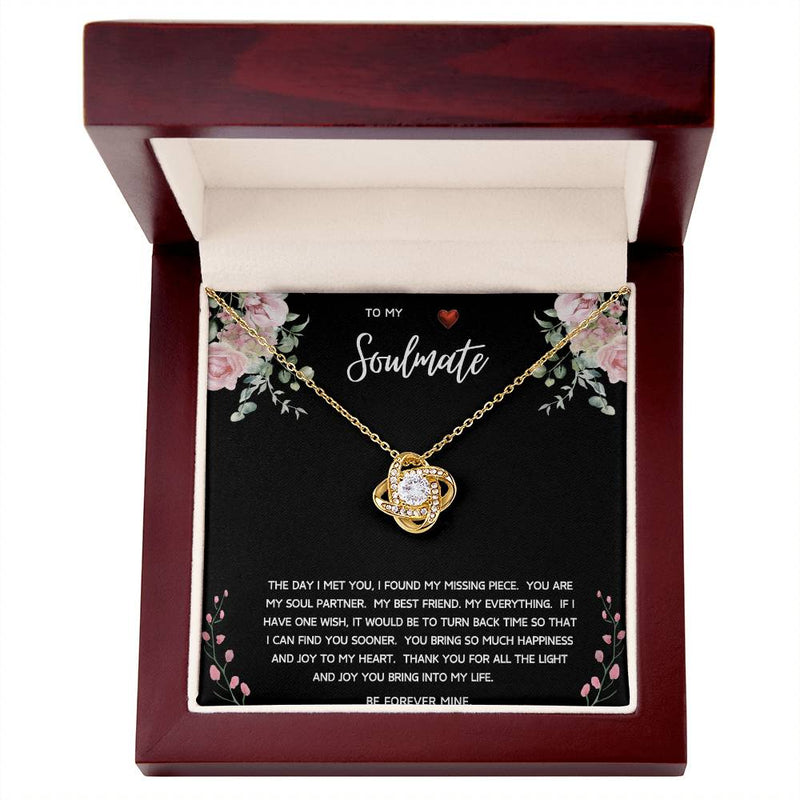 To My Soulmate Love Knot Necklace